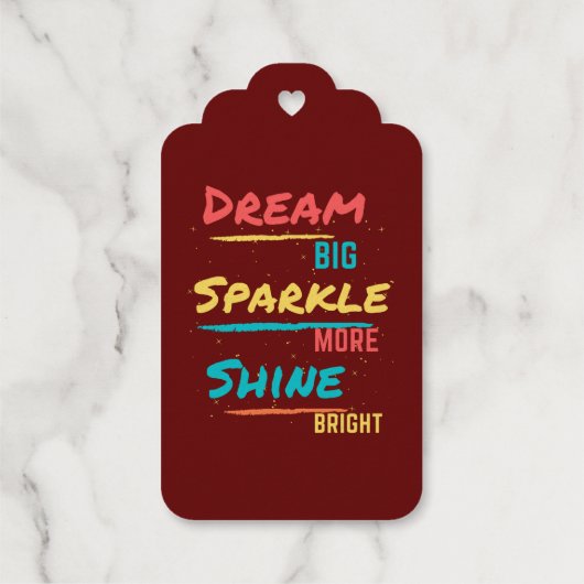 Dream Big Sparkle Meer Shine Bright Cadeaulabels (Achterkant)