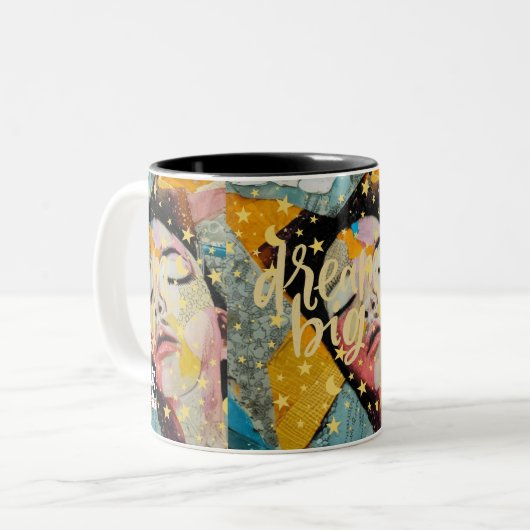 Dream Big Tweekleurige Koffiemok (Voorkant links)