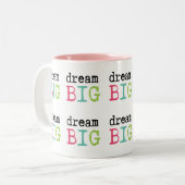 Dream Big Tweekleurige Koffiemok (Voorkant links)