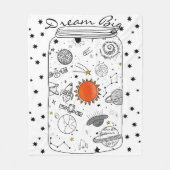 Dream Big Universe in Mason Jar Illustratie Fleece Deken (Voorkant)