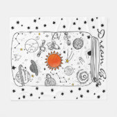 Dream Big Universe in Mason Jar Illustratie Fleece Deken (Voorkant (Horizontaal))