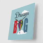Dream big vierkante klok (Hoek)