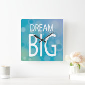 Dream Big Vierkante Klok (Huis)