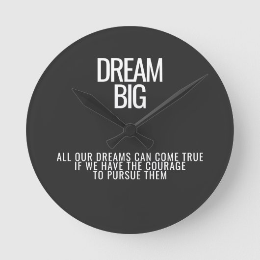 Dream Big Wall Clock Ronde Klok (Voorkant)
