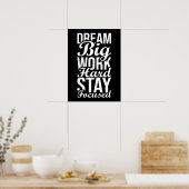 Dream Big, werk hard blijven gefocust - Gym, Hustl Poster (Keuken)