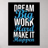 Dream Big, werk hard, zorg dat het gebeurt - Gym,  Poster (Voorkant)