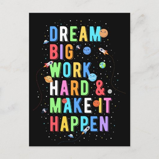 Dream Big Work Hard & Make it it it Briefkaart (Voorkant)