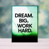 Dream Big Work Hard | Minimalist Motivational Wall Acryl Bord (Neutraal)