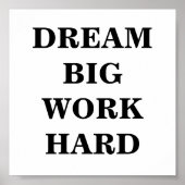 Dream Big Work Hard Minimalist Poster (Voorkant)