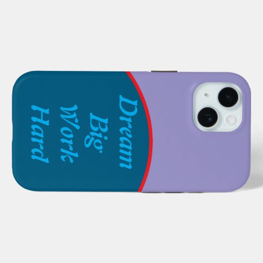 Dream Big, Work Hard Motivatie iPhone Case (Achterkant (horizontaal))