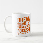 Dream Big, Work Hard, Stay Focused Empowering Mug Koffiemok (Links)