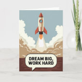 "Dream Big, Work Hard" Success Motivational Card Kaart (Voorkant)