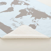Dream Big World Traveller Blue Gepersonaliseerde b Sherpa Deken (3/4)