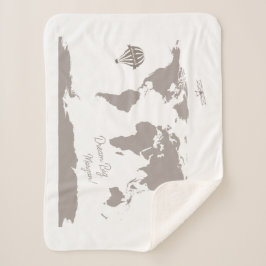 Dream Big World Traveller Gepersonaliseerde baby-n Sherpa Deken