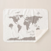 Dream Big World Traveller Gepersonaliseerde baby-n Sherpa Deken (Voorkant (horizontaal))