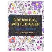 Dream Big, Write Bigger – Inspirational Klembord (Achterkant)