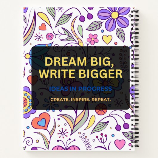 Dream Big, Write Bigger – Inspirational Notitieboek (Achterkant)