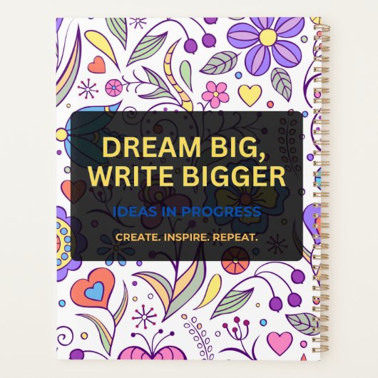 Dream Big, Write Bigger – Inspirational Planner (Achterkant)