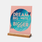 Dream Big Write Bigger optie 2 Acryl Bord (Hoek)