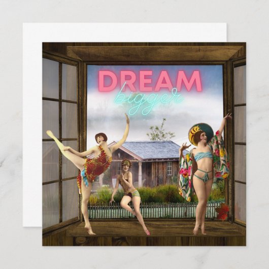 Dream Bigger Altered Art  Dancers Flat Kaart (Voorkant / Achterkant)