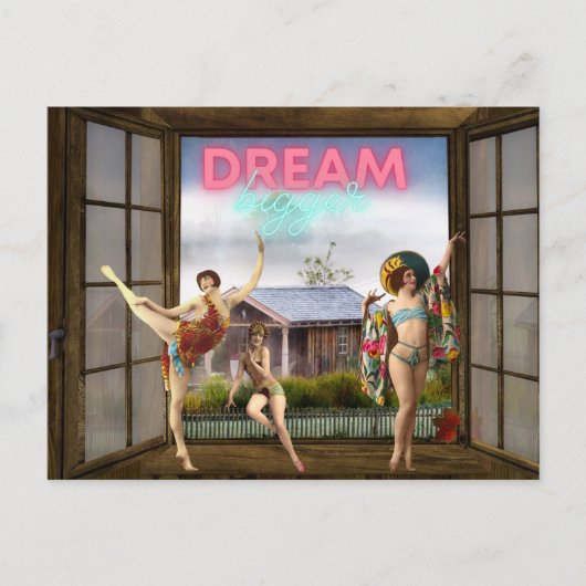 Dream Bigger Altered Art dansers Briefkaart (Voorkant)