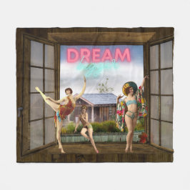 Dream Bigger Altered Art dansers Fleece Deken