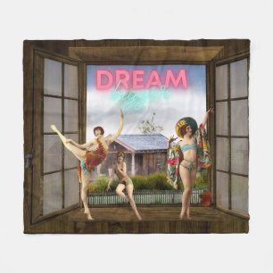 Dream Bigger Altered Art  dansers Fleece Deken