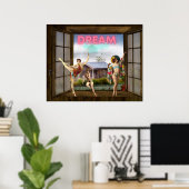 Dream Bigger Altered Art  dansers Poster (Thuiskantoor)