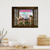 Dream Bigger Altered Art  dansers Poster (Keuken)