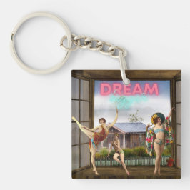 Dream Bigger Altered Art  dansers Sleutelhanger