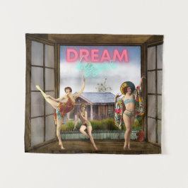 Dream Bigger Altered Art dansers Wandkleed