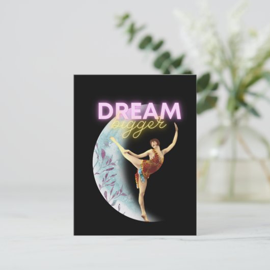 Dream Bigger  Ballet Dancer Briefkaart (Staand voorkant)