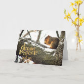 Dream Bigger dan Life Squirrel Kaart (Gele Bloem)