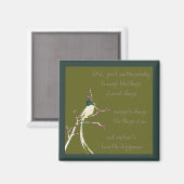 Dream Bird Serenity Prayer Magnet (Voorkant / Achterkant)