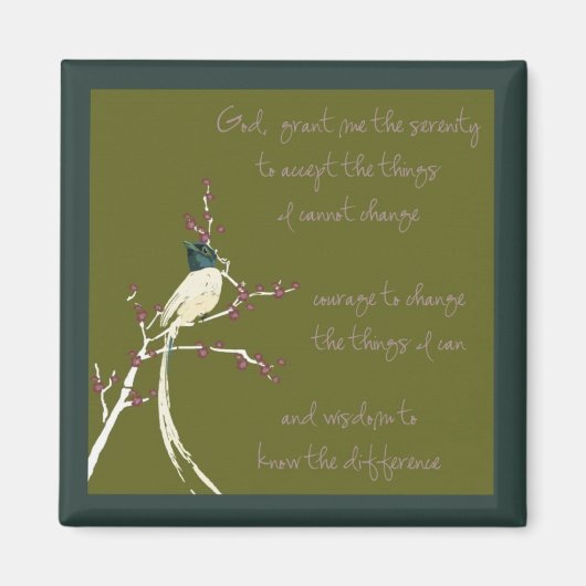 Dream Bird Serenity Prayer Magnet (Voorkant)