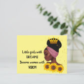 Dream Black Girl Empowerment Quote Briefkaart (Staand voorkant)