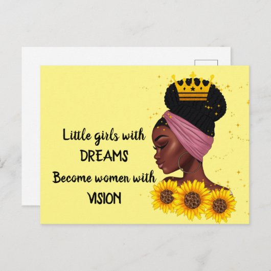 Dream Black Girl Empowerment Quote Briefkaart (Voorkant / Achterkant)