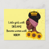 Dream Black Girl Empowerment Quote Briefkaart (Voorkant)