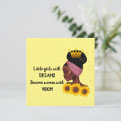 Dream Black Girl Empowerment Quote Kaart (Staand voorkant)