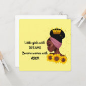 Dream Black Girl Empowerment Quote Kaart (Voorkant / Achterkant in situ)