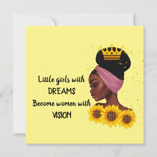 Dream Black Girl Empowerment Quote Kaart (Voorkant)