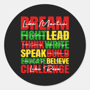 Dream Black History Month Juneteenth Afrikaanse Am Ronde Sticker