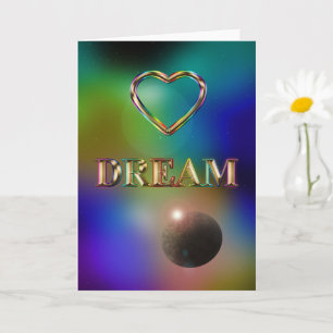 Dream blank wenskaart cosmos regenbooghart kaart
