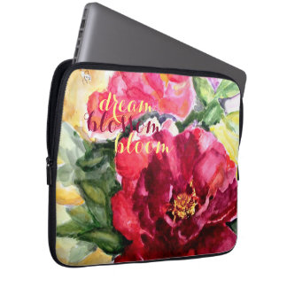 Dream Bloom Floral Waterverf Art-laptophoes Laptop Sleeve
