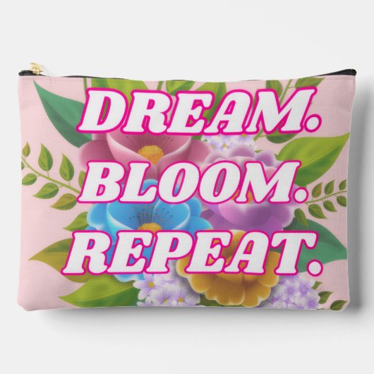Dream Bloom Repeat Floral Motivatie CosmeticBag Etui (Voorkant)