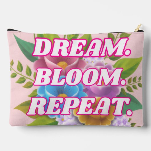 Dream Bloom Repeat Floral Motivatie CosmeticBag Etui (Achterkant)
