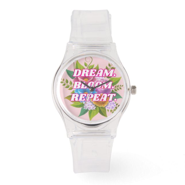 Dream Bloom Repeat Women's Watch - Elegante Bloeme Horloge (Voorkant)