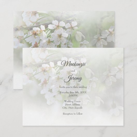Dream Blossom Invitation Kaart (Voorkant / Achterkant)