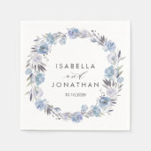 Dream Blue | Bloemen rustieke bruiloft gepersonali Servet (Voorkant)