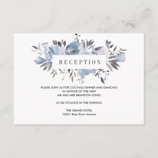 Dream Blue |  Bloemige WEDDING  Ontvangst Bijlage (Voorkant)